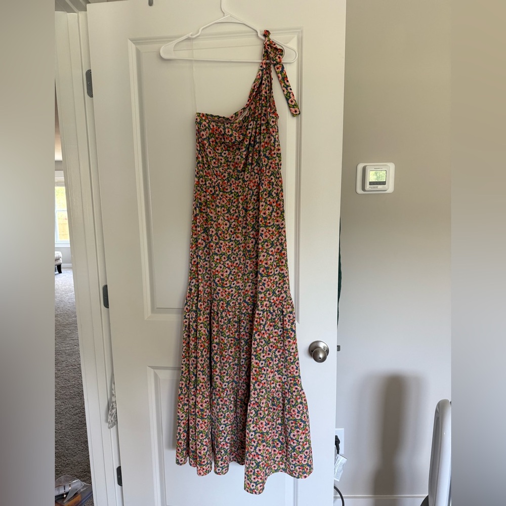 Floral One-Shoulder Maxi Dress, size M